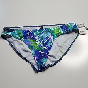 NEW LAUREN RALPH LAUREN BLUE GREEN TROPICAL PRINT BIKINI SWIM BOTTOMS 16 XL NWT